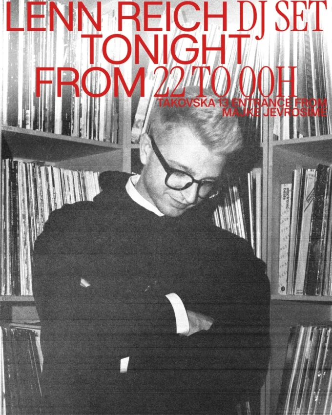 Archive flyer — Lenn Reich DJ set at Komša